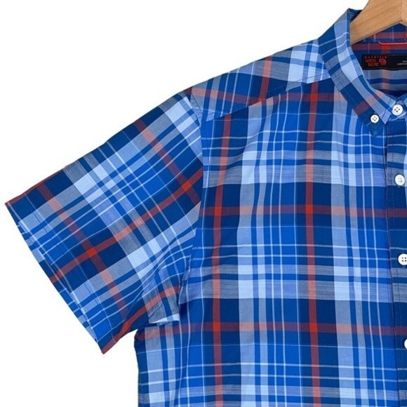 Mountain Hardwear Button Down Shirt Mens Large Minorca Short Sleeve Linen Blend - Picture 2 of 13